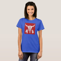 Red Ghost Dance Buffalo women blue t-shirt