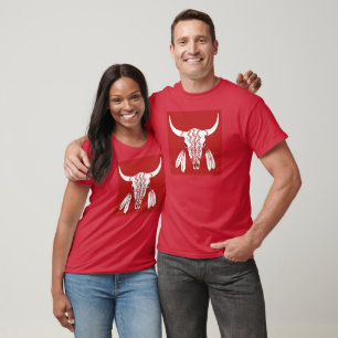 Red Ghost Dance Buffalo women cardinal t-shirt