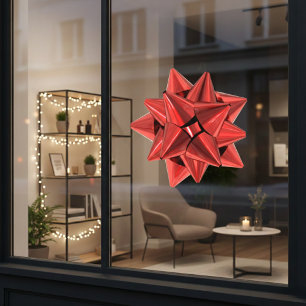 Red Gift Bow Extra Large Window Cling