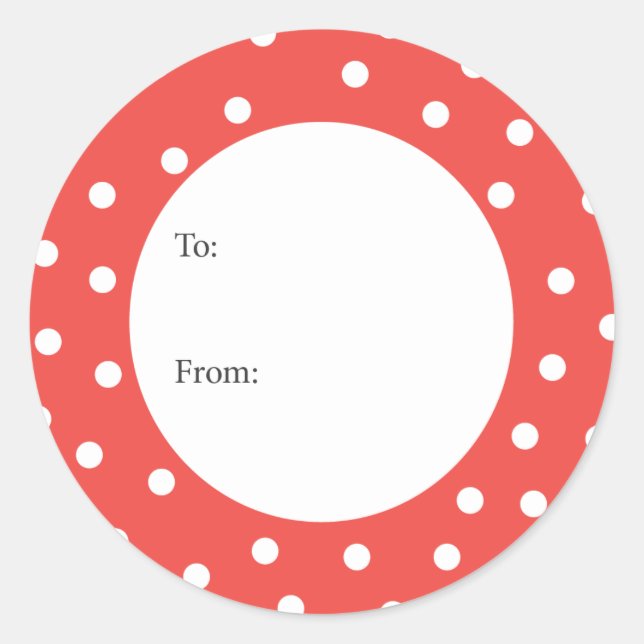 Red Gift Tag with White Dots (Front)