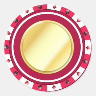 Red Gilded Poker Chip Sticker