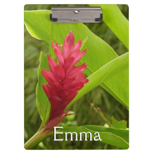 Red Ginger Flower (Alpinia) Tropical Clipboard