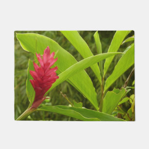 Red Ginger Flower (Alpinia) Tropical Doormat