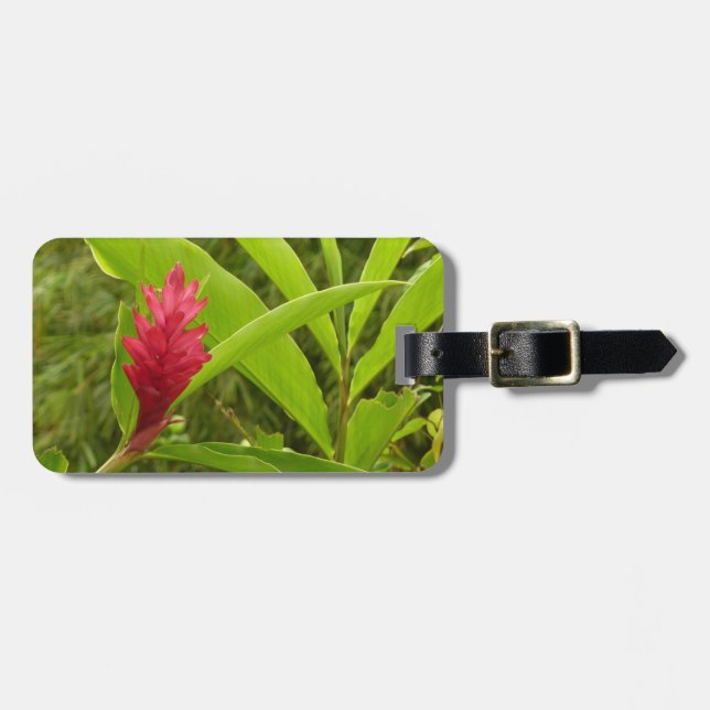 Red Ginger Flower (Alpinia) Tropical Luggage Tag (Front Horizontal)