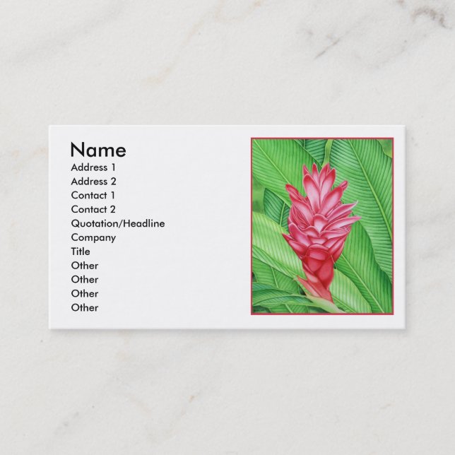 Red Ginger Watercolour Business Card (Front)