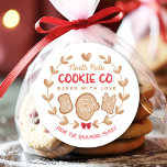 Red Gingerbread Christmas Cookies Exchange Classic Round Sticker<br><div class="desc">Cute Gingerbread Christmas Cookies Exchange Classic Round Sticker in red. Easily personalise this Christmas sticker with your own text. - Kate Eden Art.</div>