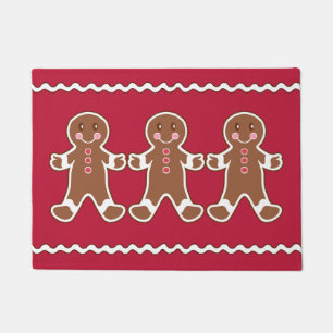 Red Gingerbread Cookies Doormat 