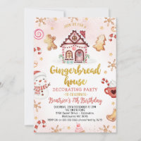 Red Gingerbread House Decorating Party Birthday 
