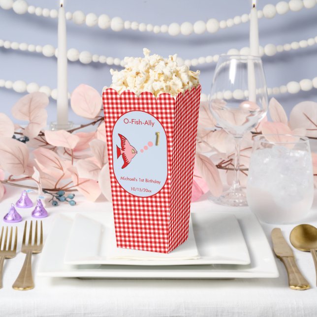 Red Gingham 1st Birthday 3 Photo Favour Box  (Wedding)