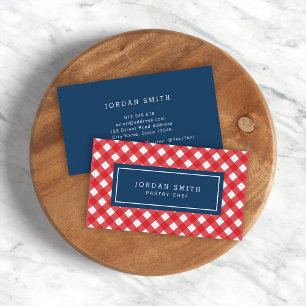 Red Gingham and Blue Business Card