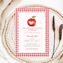 Red Gingham Apple of Our Eye Baby Shower