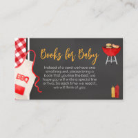 Red Gingham BBQ Baby Shower Books for Baby