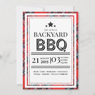 Red Gingham BBQ Party Invitation