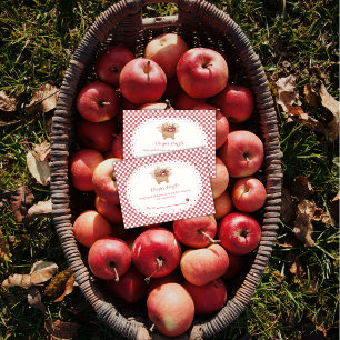 Red Gingham Boho Apple Diaper Raffle Baby Shower Enclosure Card