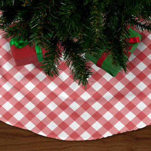 Red Gingham Brushed Polyester Tree Skirt