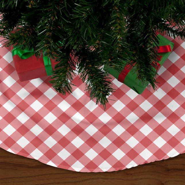 Red Gingham Brushed Polyester Tree Skirt (Creator Uploaded)