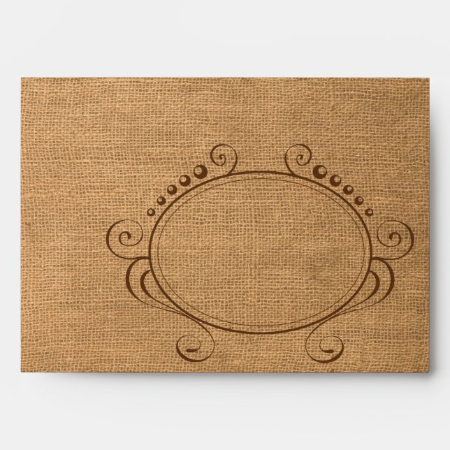 Red Gingham & Burlap Mason Jar Wedding Envelopes (Front)