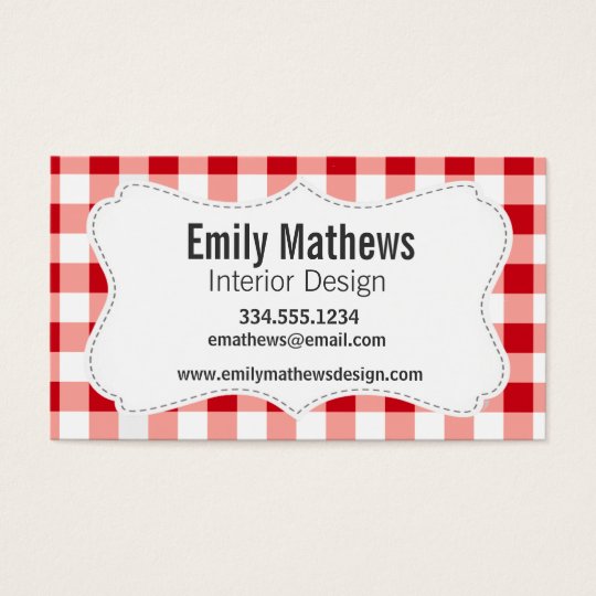 Red Gingham Business Card