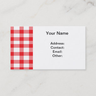 Red Gingham Business Card
