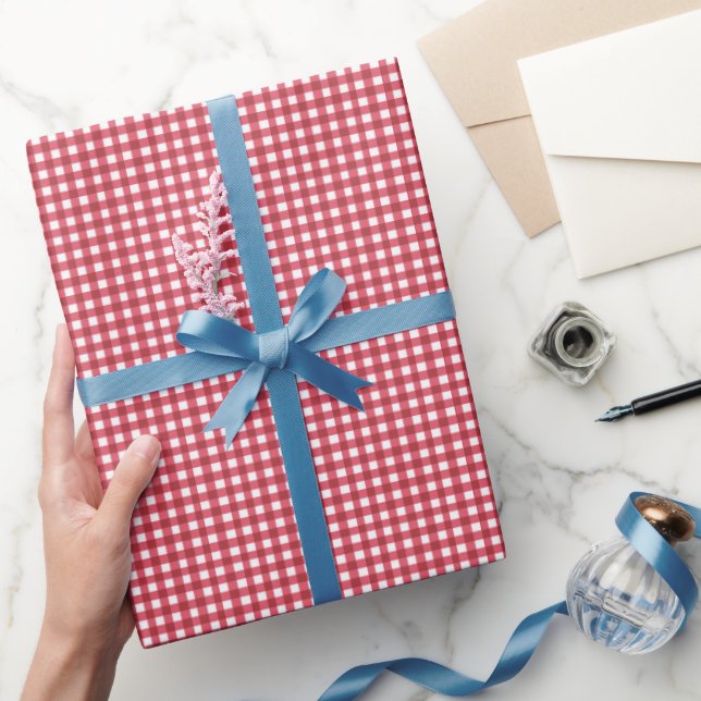 Red Gingham Charm Wrapping Paper (Gifting)
