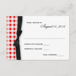 Red Gingham Check Pattern with Ribbon Response