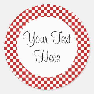 Red Gingham Check Sticker