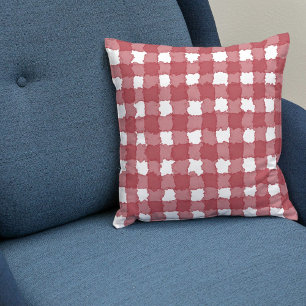 Red Gingham Checkered Background Plaid Pattern Cushion