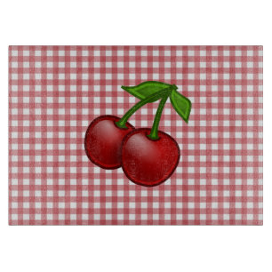 Red Gingham Cherry Cutting Board