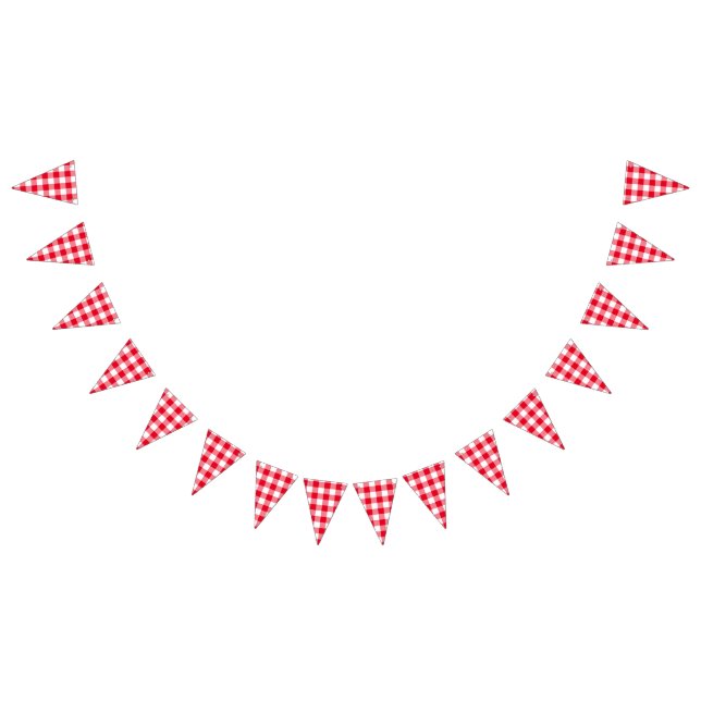 Red Gingham Country Wedding Bunting (All)