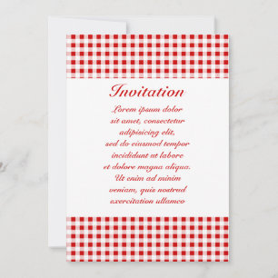 Red Gingham + Custom Colour Invitation