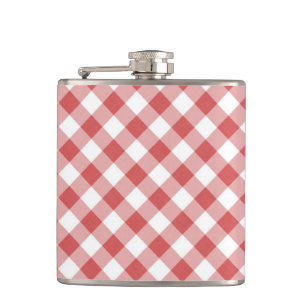 Red Gingham Flask