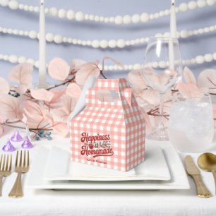 Red Gingham "Happiness is Homemade" Holiday Treat Favour Box