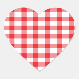 Red Gingham Heart Sticker