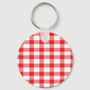 Red Gingham Key Ring