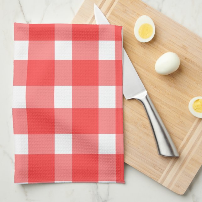 Red Gingham Kitchen Towel (Quarter Fold)