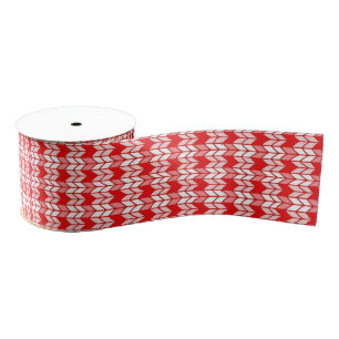RED GINGHAM KNIT 3" Wide Grosgrain Ribbon