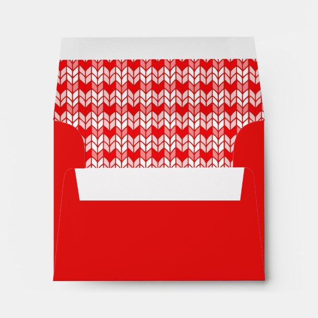 RED GINGHAM KNIT A2 Envelope (note cards) / Red (Back (Bottom))