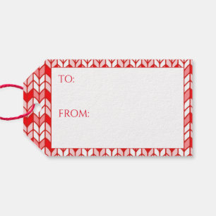 RED GINGHAM KNIT Gift Tags / Horizontal