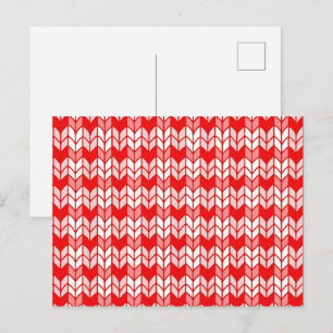 RED GINGHAM KNIT Postcard / Horizontal