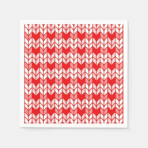 RED GINGHAM KNIT Standard Cocktail Paper Napkins
