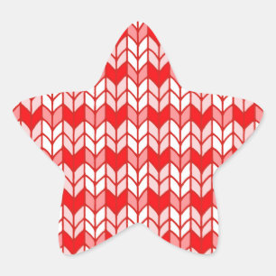 RED GINGHAM KNIT Star Stickers