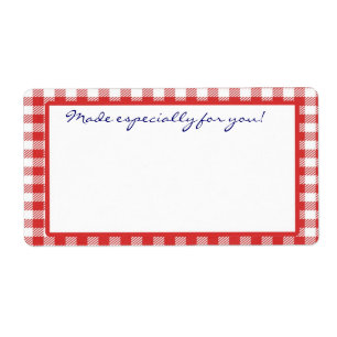 Red Gingham Label