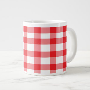 Red Gingham Large Coffee Mug