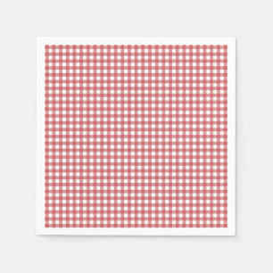 Red Gingham Paper Napkins