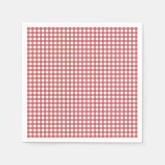 Red Gingham Paper Napkins