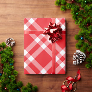 Red Gingham Pattern Christmas Wrapping Paper