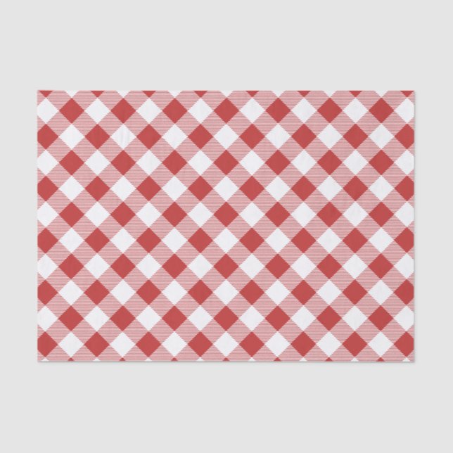 Red Gingham Picnic Tissue Paper – BBQ Cookout Birt (Front)