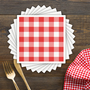 Red Gingham Plaid Pattern Napkin