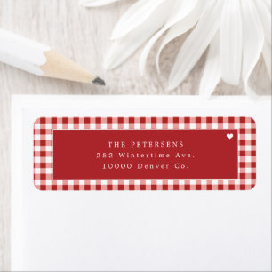 Red gingham plaid personalised