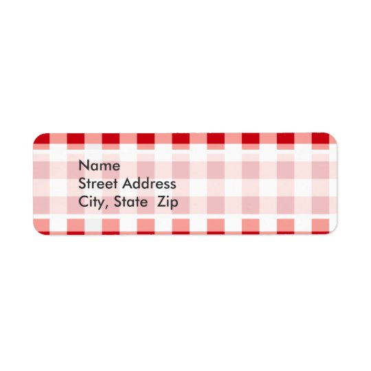 Red Gingham Return Address Label